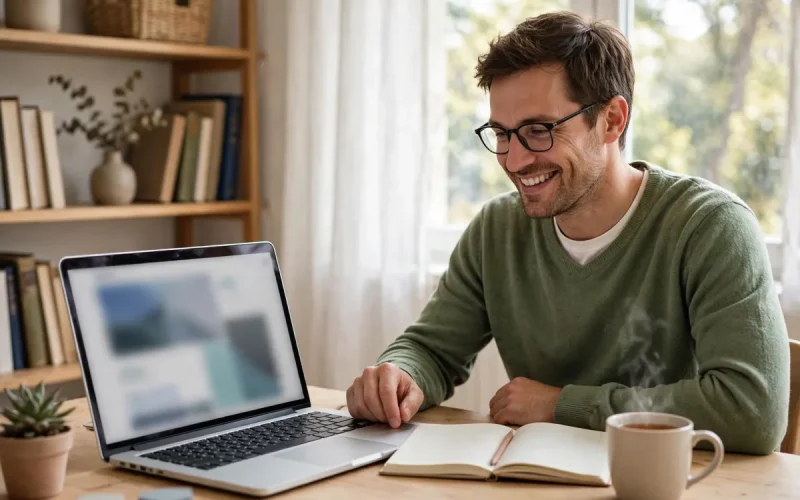 best free online courses with certificates for career changers - a learner studying online with a laptop